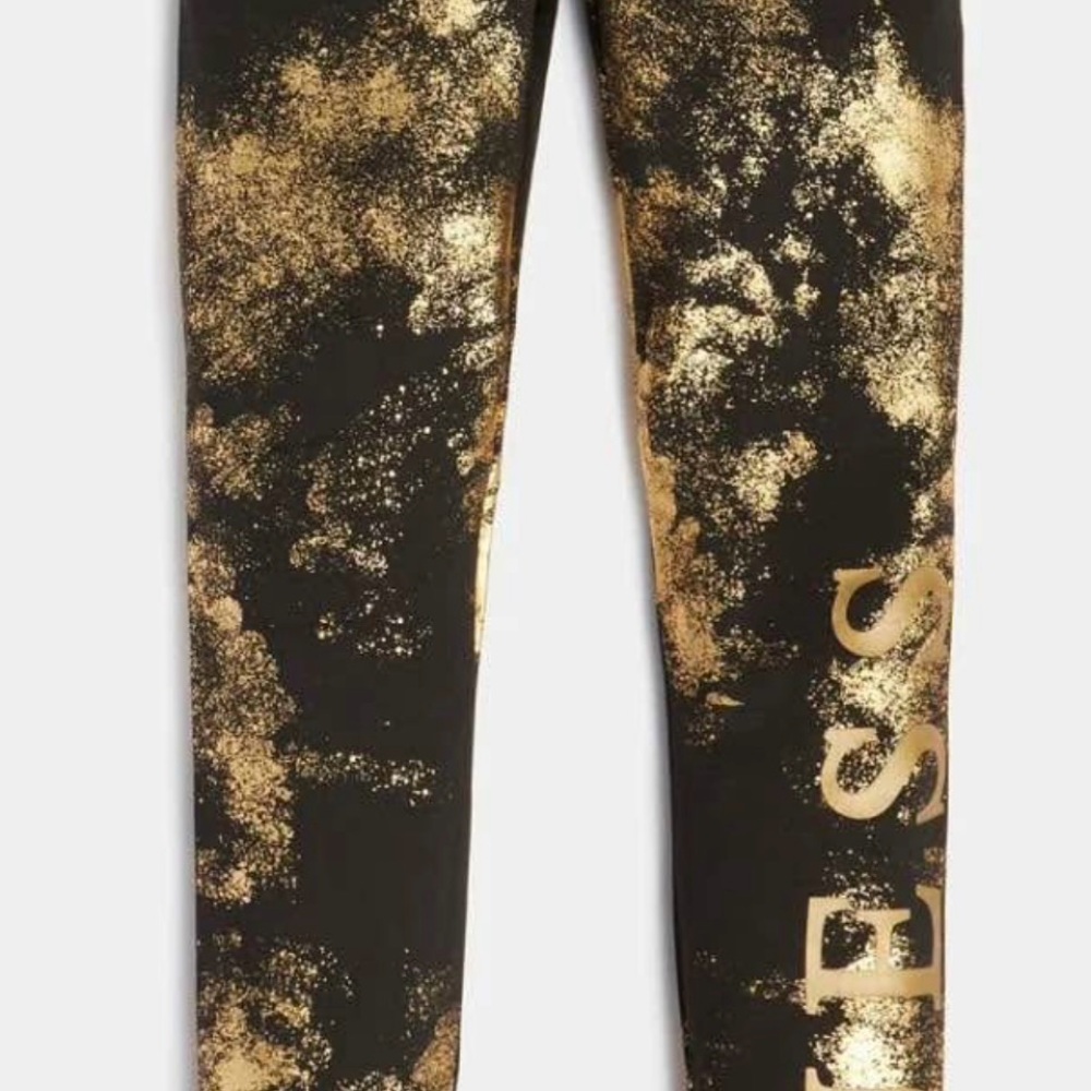 GUESS Black and Gold Patterned Leggings